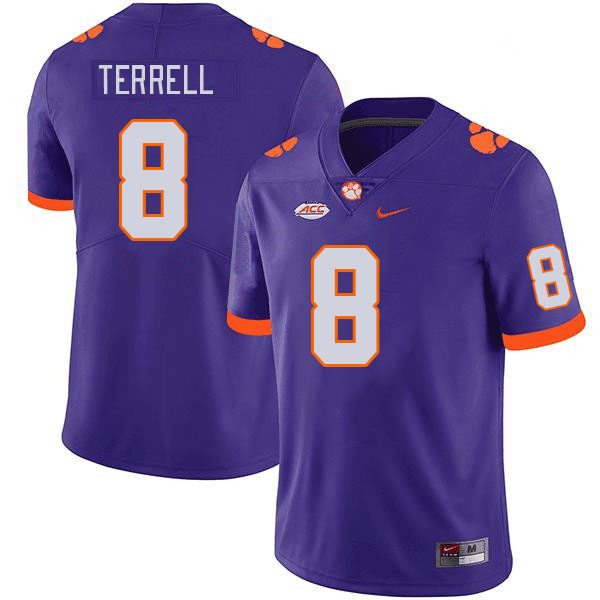 Clemson Tigers #8 A.J. Terrell College Football Jerseys Stitched Sale-Purple